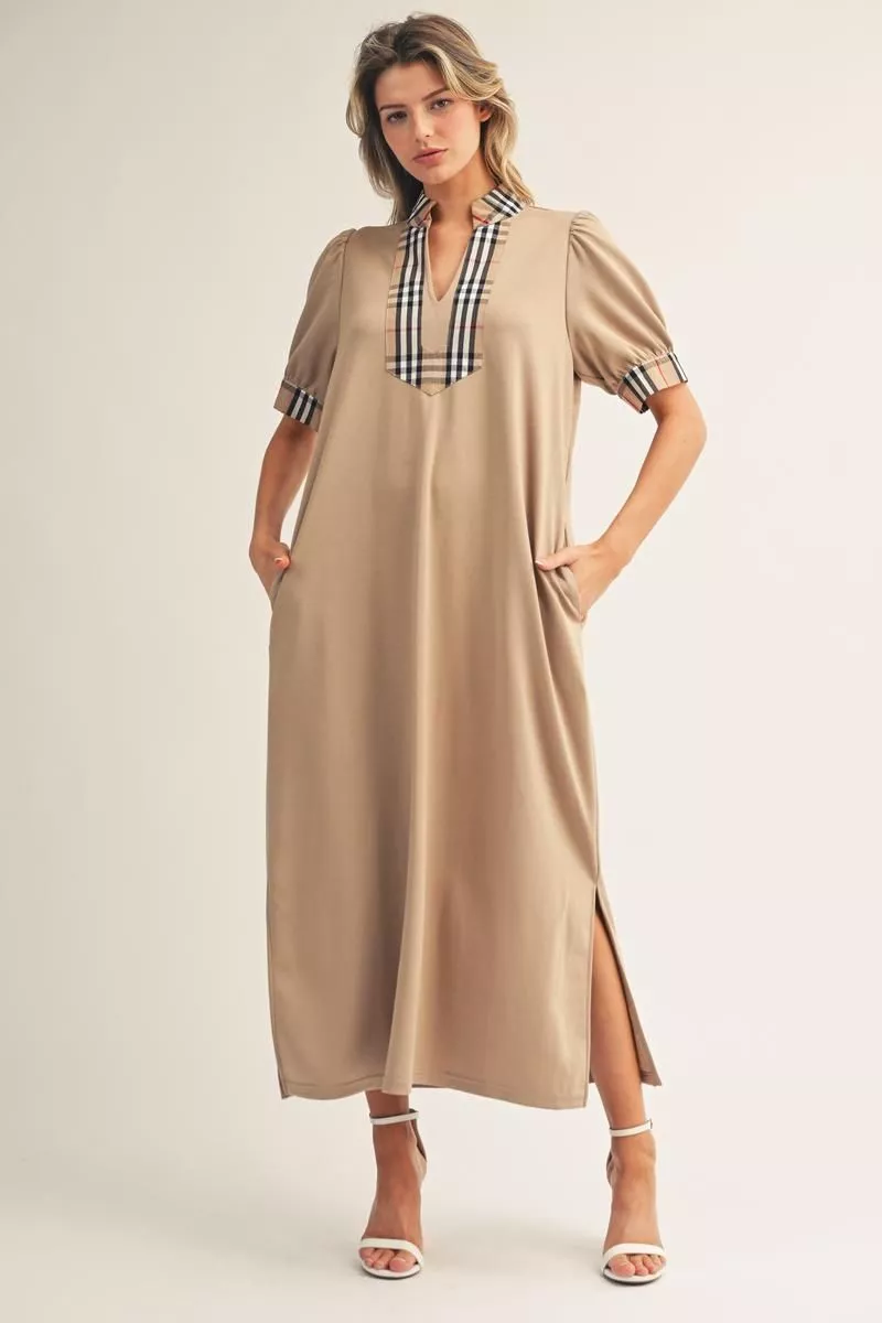 knee length dresses for ladies Jodifl Babydoll Leopard Dress- Light Taupe Large main image 0